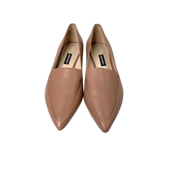 Nine West Abay Smoking genuine leather Flats loafers Size 7.5 barely nude neutra - Picture 5 of 10